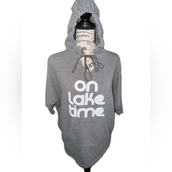 Alternative gray “On Lake Time' Hoodie” - Picture 1 of 9